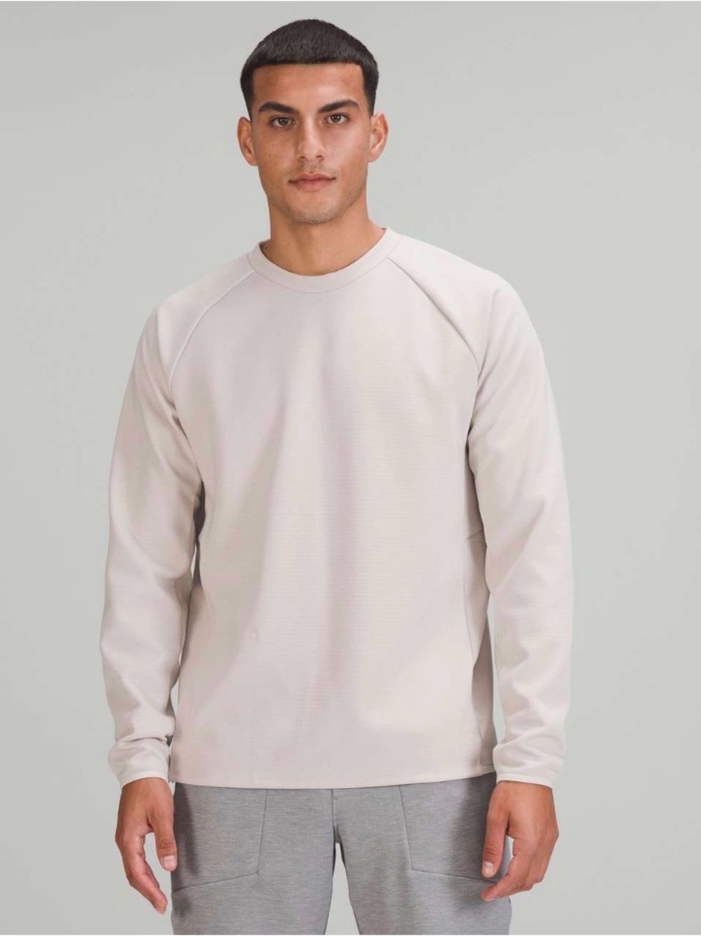 lululemon athletica Men’s Crewneck Sweater in Heathered Dove Grey